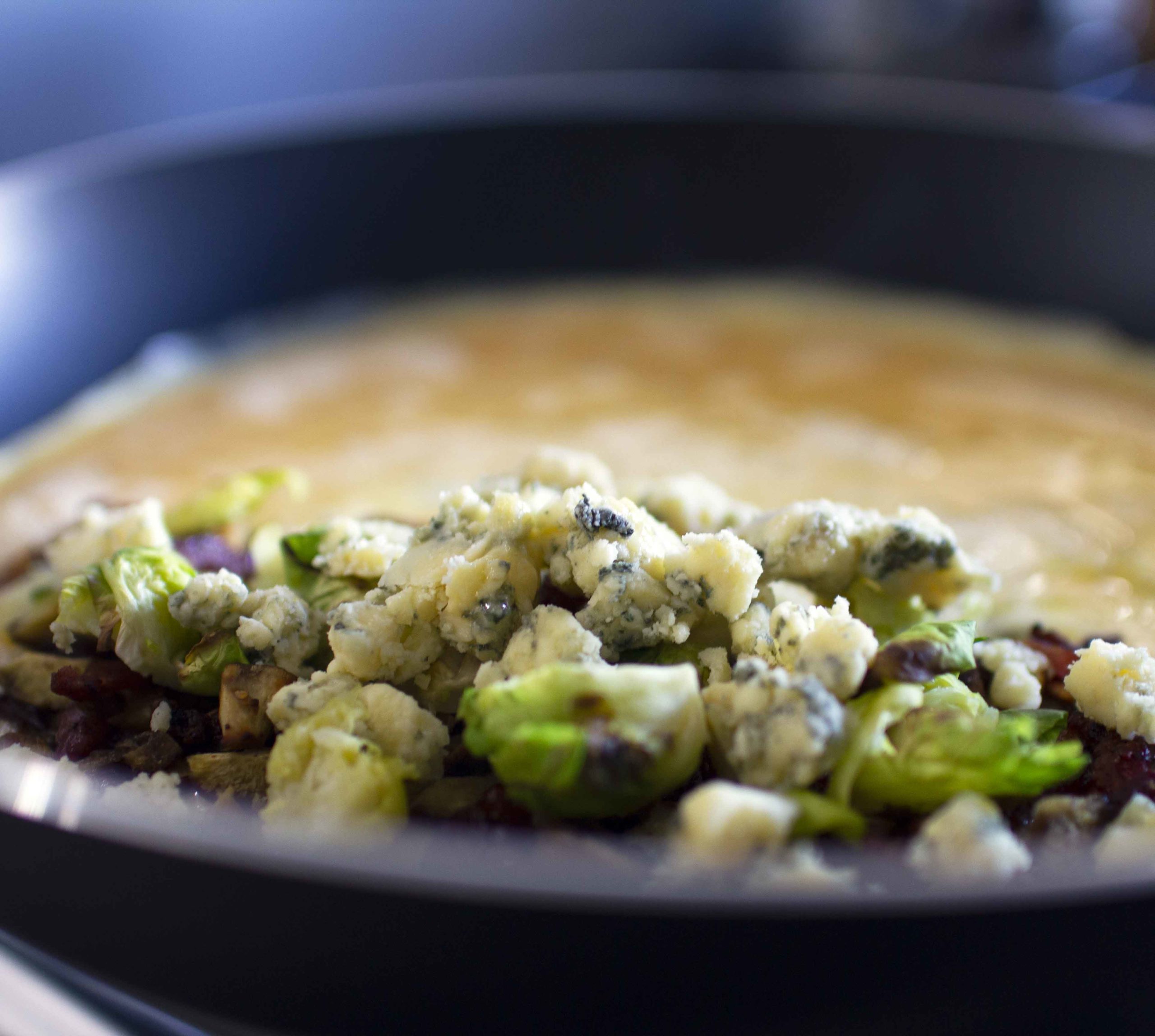 Dorset Blue Vinny, Chestnut, Lardons &amp; Brussels Sprouts Omelette