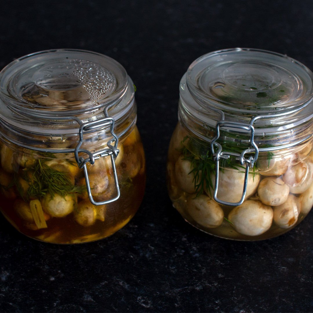 Simple Pickled Mushrooms